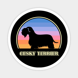 Cesky Terrier Vintage Sunset Dog Magnet